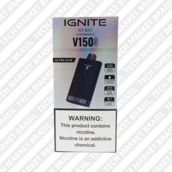 Pod Descartável Ignite V150 Pro, Sabor Icy Mint na Tech Market Brasil