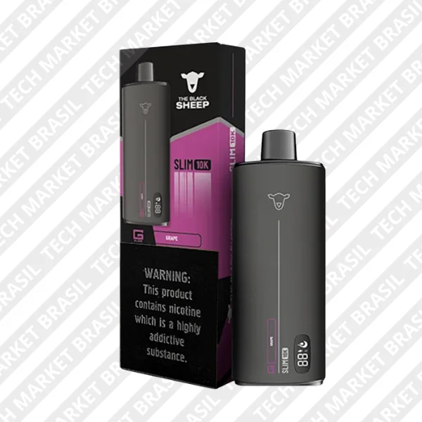 Pod Descartavel The Black Sheep Slim 10 - 10000 Puffs - Sabor Grape na Tech Market Brasil