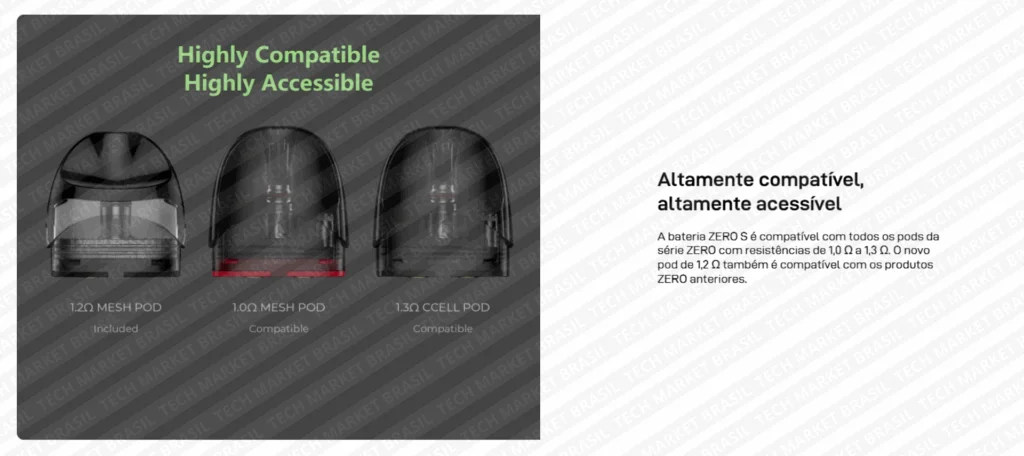 Compatibilidade do Cartucho Com Coil Vaporesso Zero S na Tech