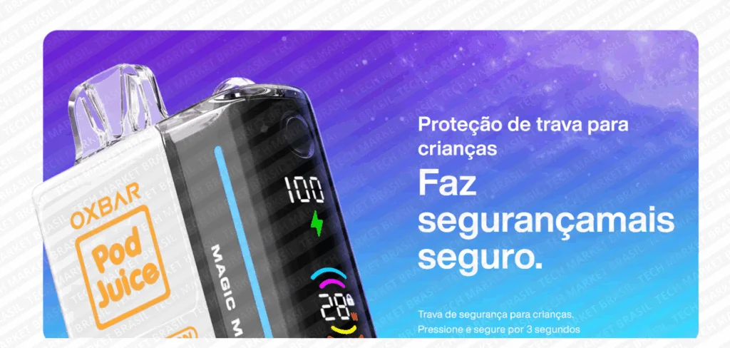 Trava para criança do Pod Descartavél Oxbar GK30 Zodiac Edition na Tech Market Brasil