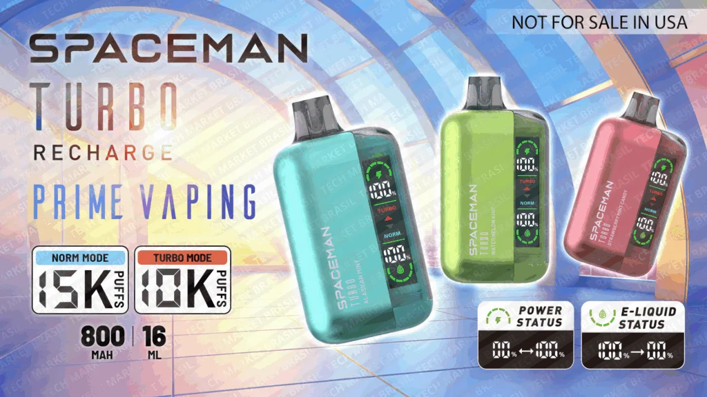 Banner de apresentação do Pod Descartavél Smok Spaceman Turbo na Tech Market Brasil