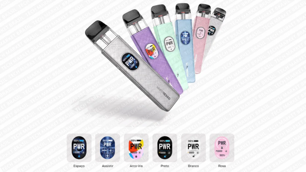 Animações da tela do Pod System Vaporesso Xros 5 Tech Market Brasil