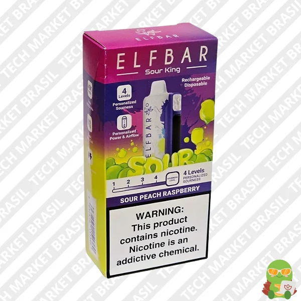 Elf bar Sour King peach raspberry na Tech Market Brasil