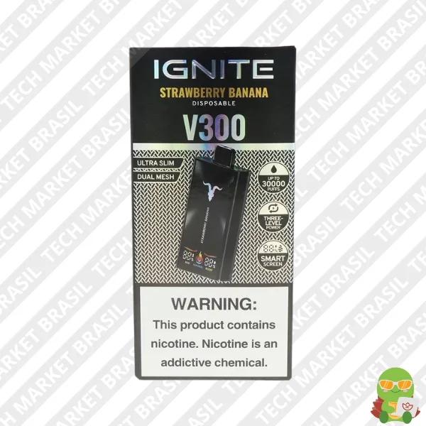 Pod Descartável Ignite V300 - Strawberry Banana na Tech Market Brasil