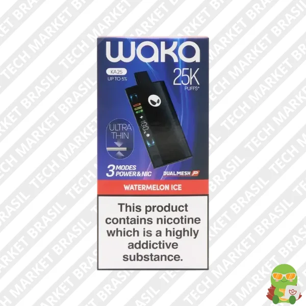 Pod descartavel Waka Ka25 Watermelon Ice na Tech Market Brasil