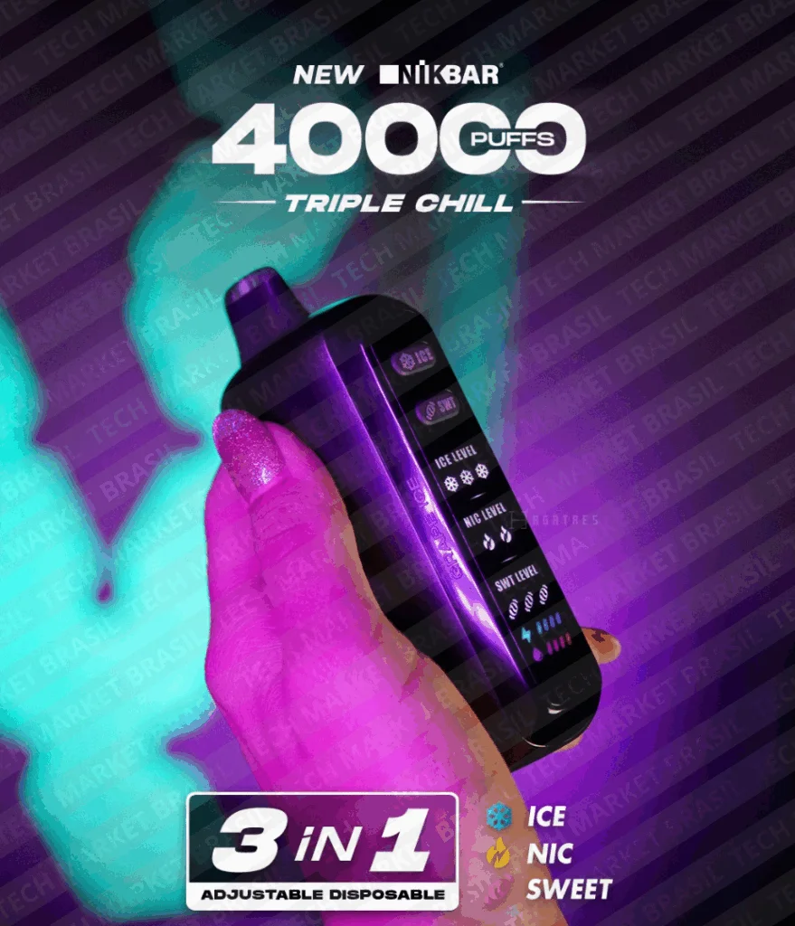Banner do Pod Descartável Nik Bar 40k Triple Chill na Tech Market Brasil