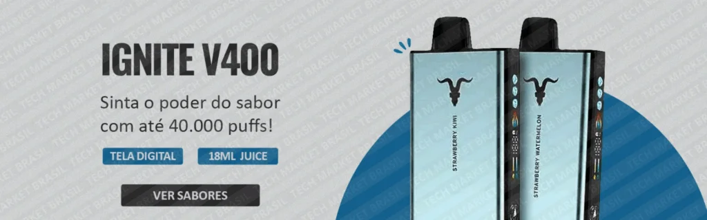 Banner do Pod Descartável Ignite V400 Ice - 40000 Puffs 