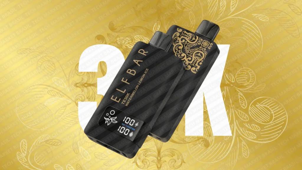 Banner do Pod Descartável Elf Bar TE30K Black and Gold na Tech Market Brasil