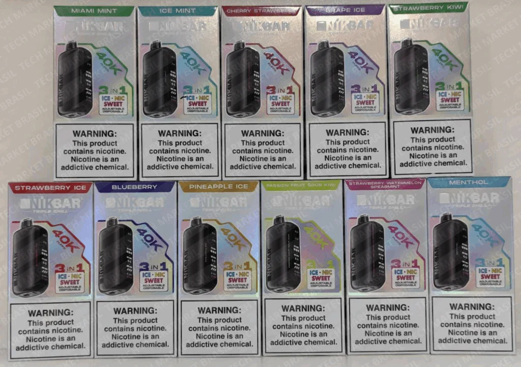 Sabores do Pod Descartável Nik Bar 40k Triple Chill na Tech Market Brasil