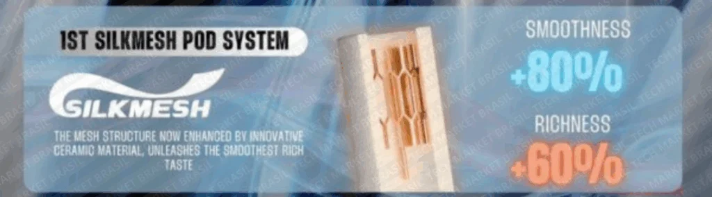 Tecnologia Silk Mesh do Pod Descartável Kit Waka Creator 40k na Tech Market Brasil