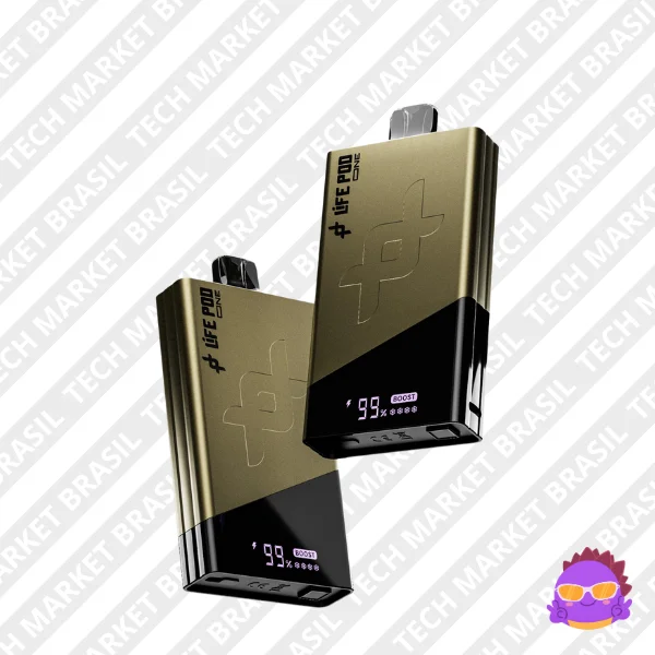 AD do pod descartável Life Pod The One 40K com tela digital; 40.000 puffs, tanque 22 ml e porta USB-C – Tech Market Brasil.