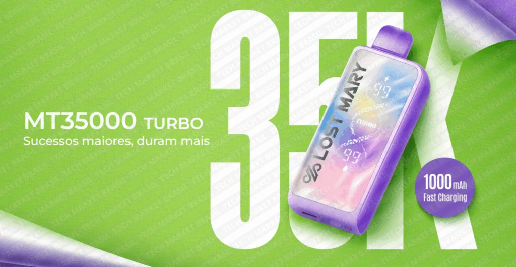 Banner do Pod Descartavél Lost mary MT 35000 Turbo na Tech Market Brasil