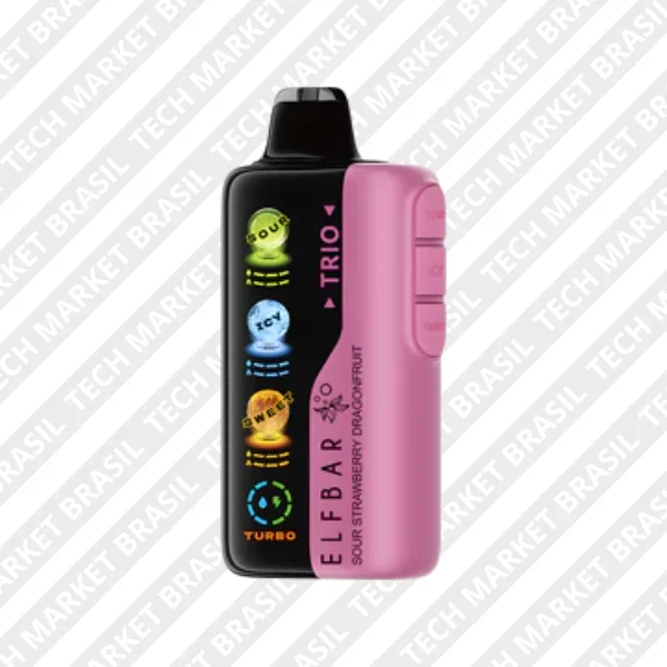 Pod Elf Bar Trio 40K sabor Strawberry Dragonfruit, disponível na Tech Market Brasil.