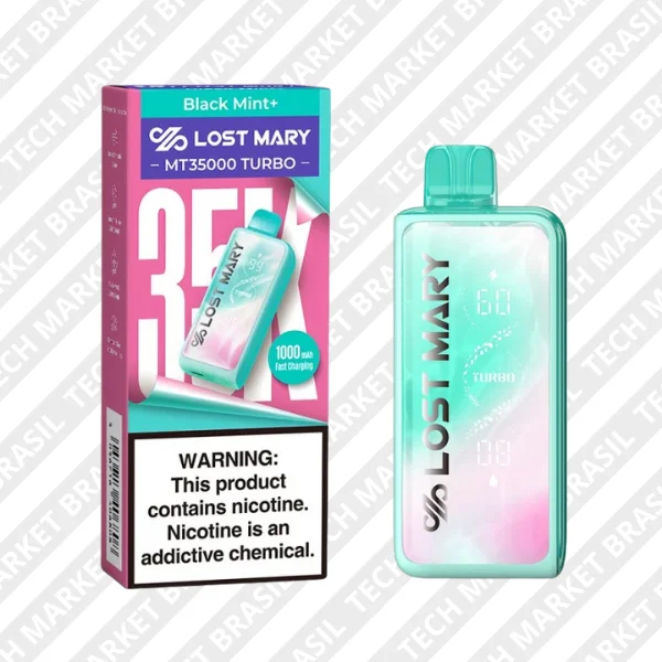 Pod Descartavél Lost mary MT 35000 Turbo Black Mint