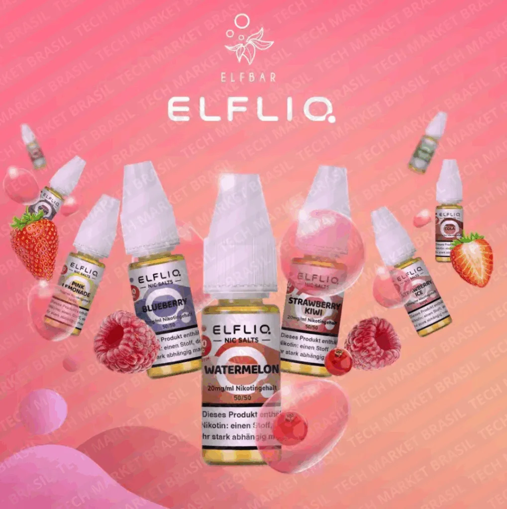 AD do E-liquido Nic Salt Elfliq na Tech Market Brasil