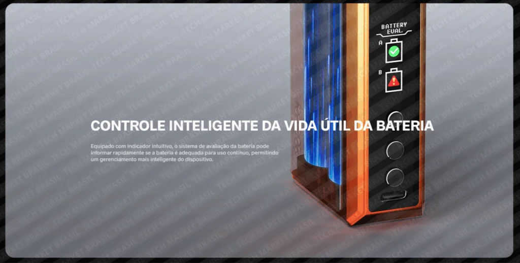 Controle da Bateria do Vaper Voopoo Drag 5 na Tech Market Brasil