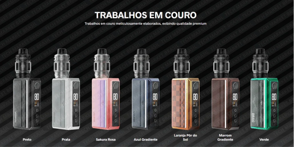 Design do Vaper Voopoo Drag 5 na Tech Market Brasil