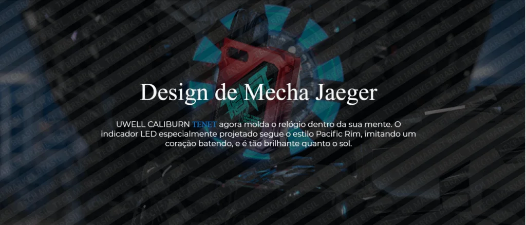Design do Pod System Uwell Caliburn GK3 Tenet na Tech Market Brasil