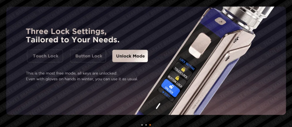 Unlock Mode do Vaporizador Geek Vape Aegis Legend 3 na Tech Market Brasil