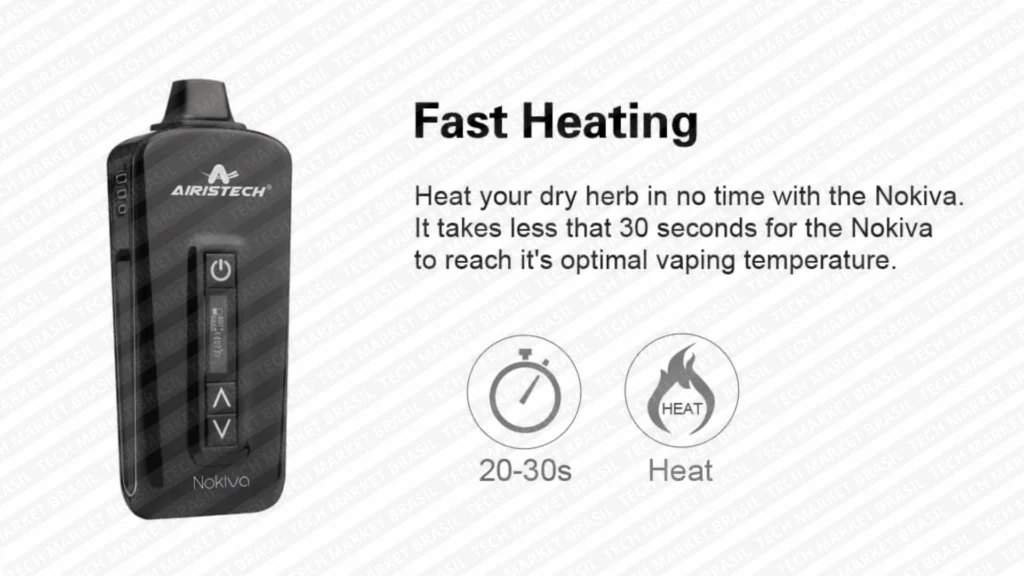 Aquecimento rapido do Vaporizador de ervas Airistech Herbva Novika na Tech Market Brasil