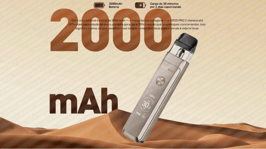 Mega Bateria de 2000 mAh do Vaporesso Xros Pro 2