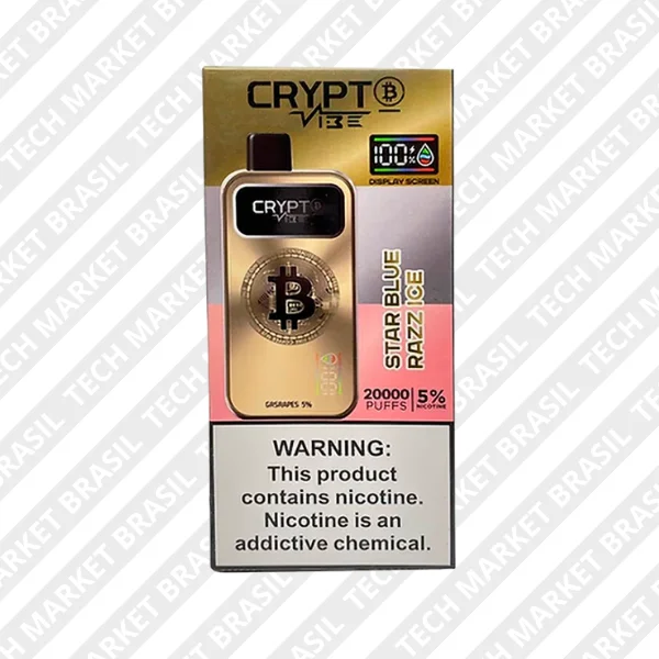 Caixa do Pod Descartável Crypto Vibe 20k na Tech Market Brasil