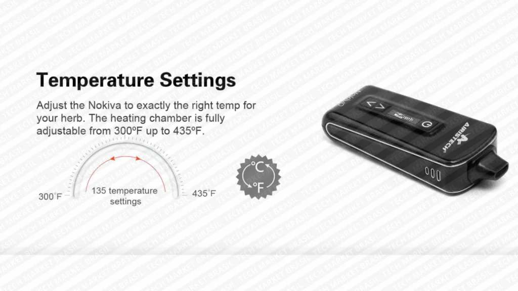 Controle de Temperatura do Vaporizador de ervas Airistech Herbva Novika na Tech Market Brasil