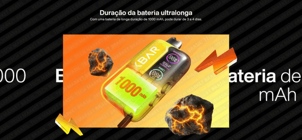 Bateria do Pod Descartável Oxbar Tri Fusion 45k na Tech Market Brasil
