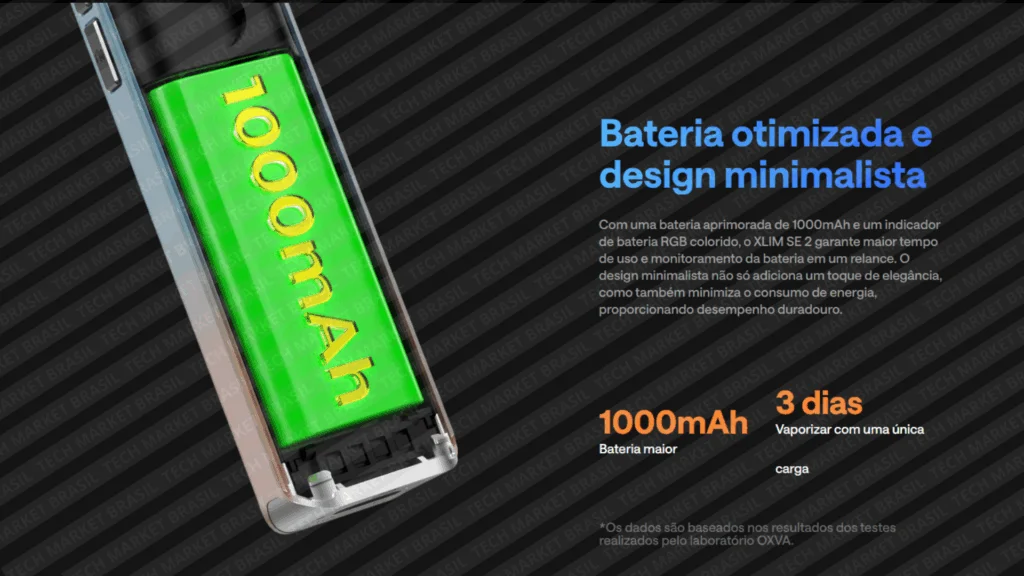 Bateria do Pod System Oxva XLIM SE 2 na Tech Market Brasil