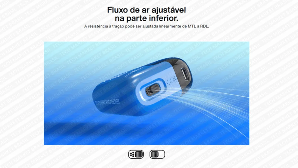 Fluxo de ar do Pod Descartável Oxbar Tri Fusion 45k na Tech Market Brasil