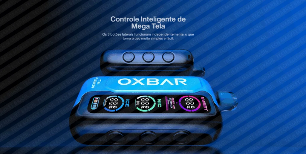 Mega Tela do Pod Descartável Oxbar Tri Fusion 45k na Tech Market Brasil