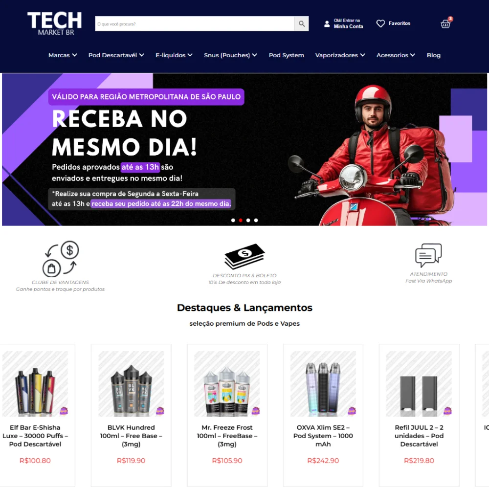 Primeira etapa de como comprar na Tech Market Brasil
