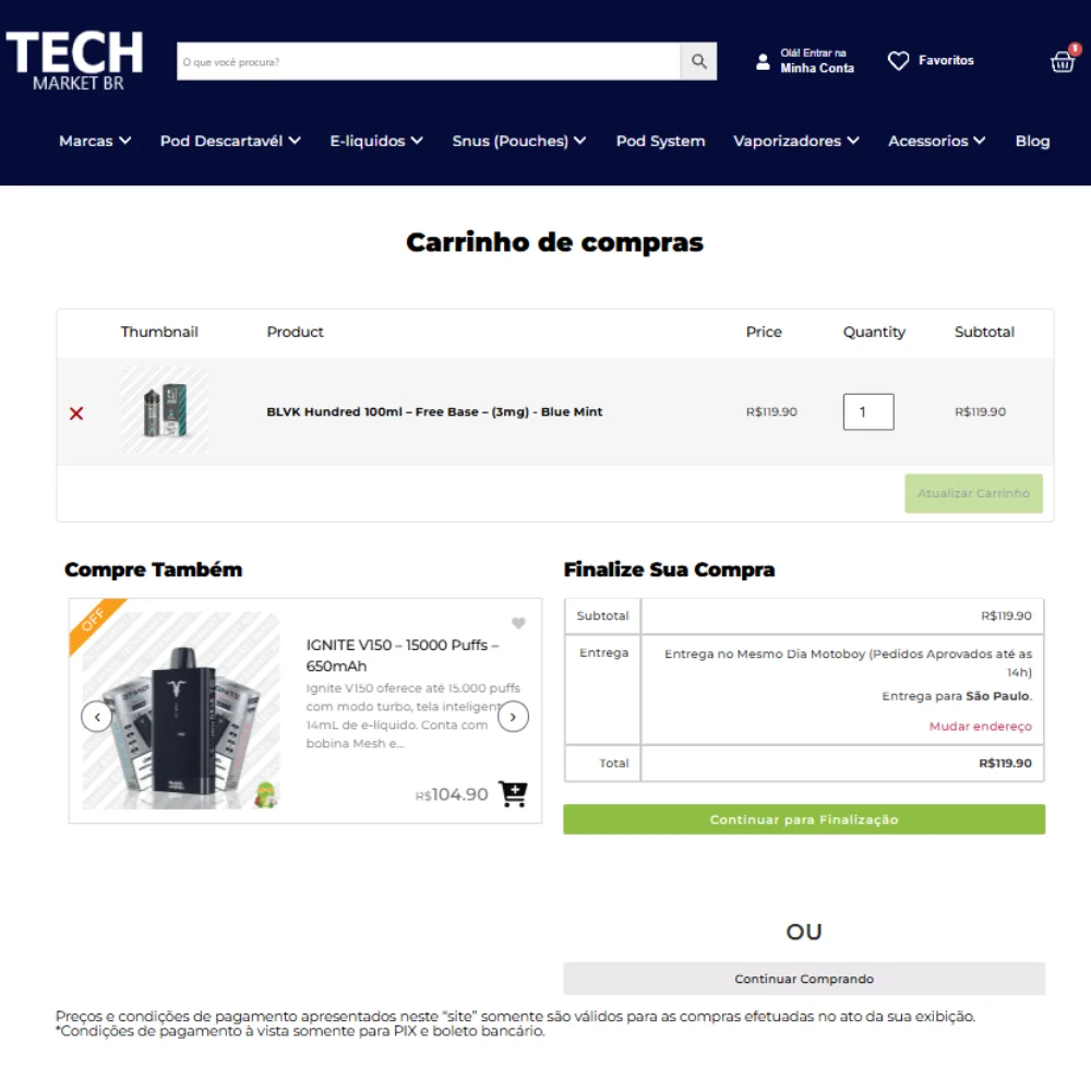 Terceira etapa de como comprar na Tech Market Brasil