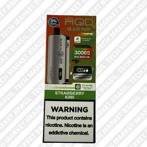 Pod Descartável HQD Glaze Plus - sabor Strawberry Kiwi