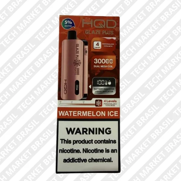 Pod Descartável HQD Glaze Plus - sabor Watermelon Ice