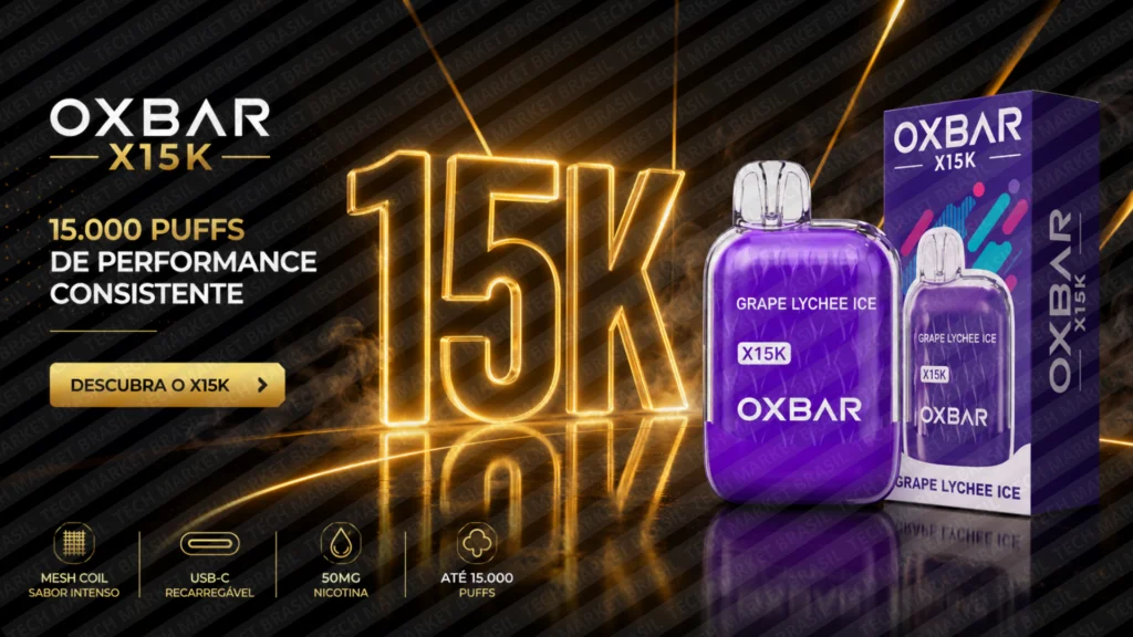 Banner do Descartavel oxbar X15k na Tech Market Brasil