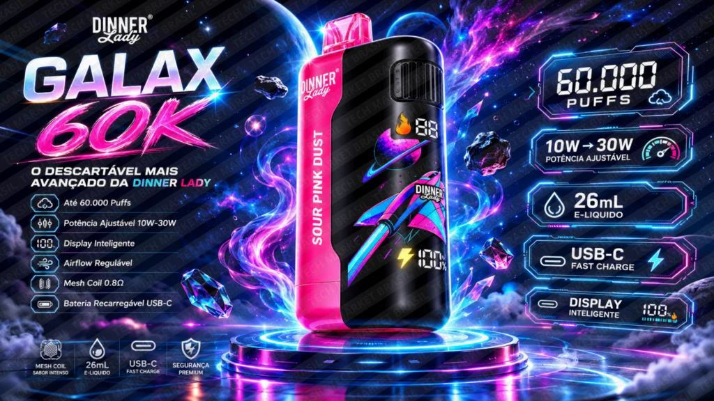 Banner do Pod Descartavel Dinner Lady Galax 60k na Tech Market Brasil