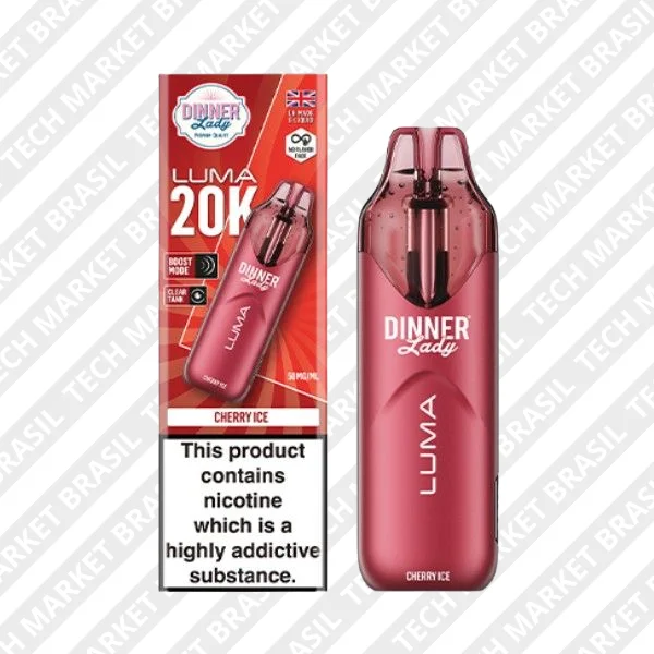 Pod Descartável Dinner Lady Luma 20k - Cherry Ice na Tech Market Brasil